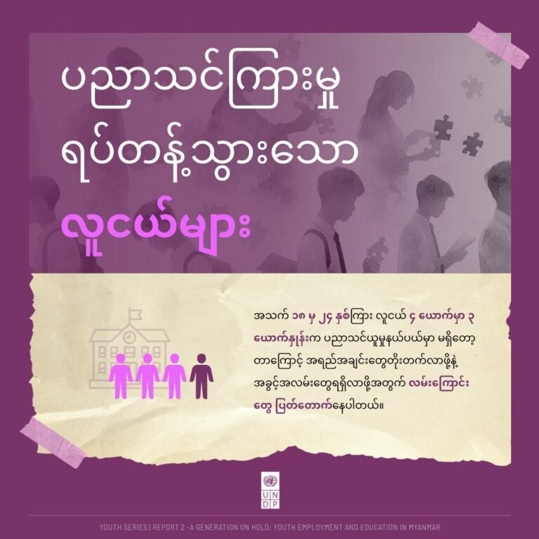 အာဏာသိမ်း ၄ နှစ်အကြာ ချင်း၊ ကရင်၊ စစ်ကိုင်းနှင့် တနင်္သာရီတို့မှာ ကျောင်းထွက်နှုန်းအမြင့်ဆုံးဟု UNDP ထုတ်ပြန်