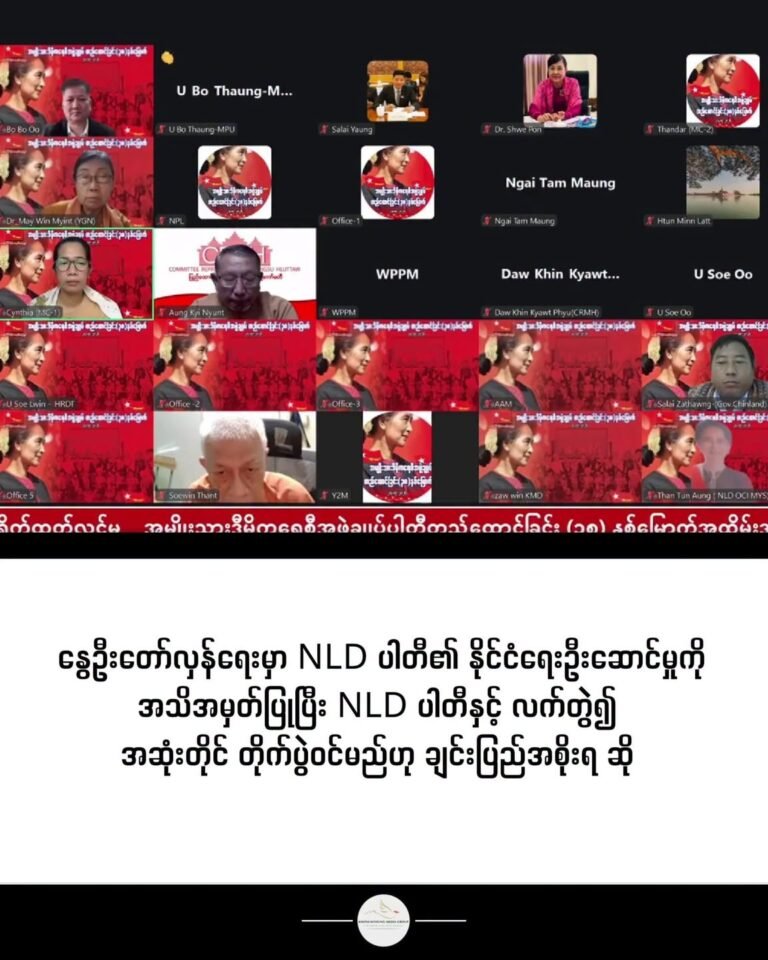 နွေဦးတော်လှန်ရေးမှာ NLD ပါတီ၏ နိုင်ငံရေး ဦးဆောင်မှုကို အသိအမှတ်ပြုပြီး NLD ပါတီနှင့် လက်တွဲ၍ အဆုံးတိုင် တိုက်ပွဲဝင်မည်ဟု ချင်းပြည်အစိုးရ ဆို